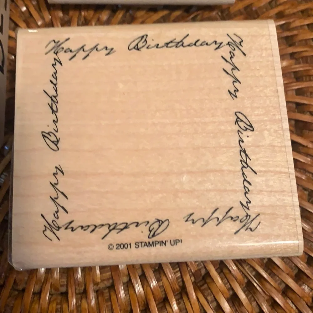 3 for $15  Set of 3 Rubber Stamps - Seasons Greetings - Happy Birthday - friend